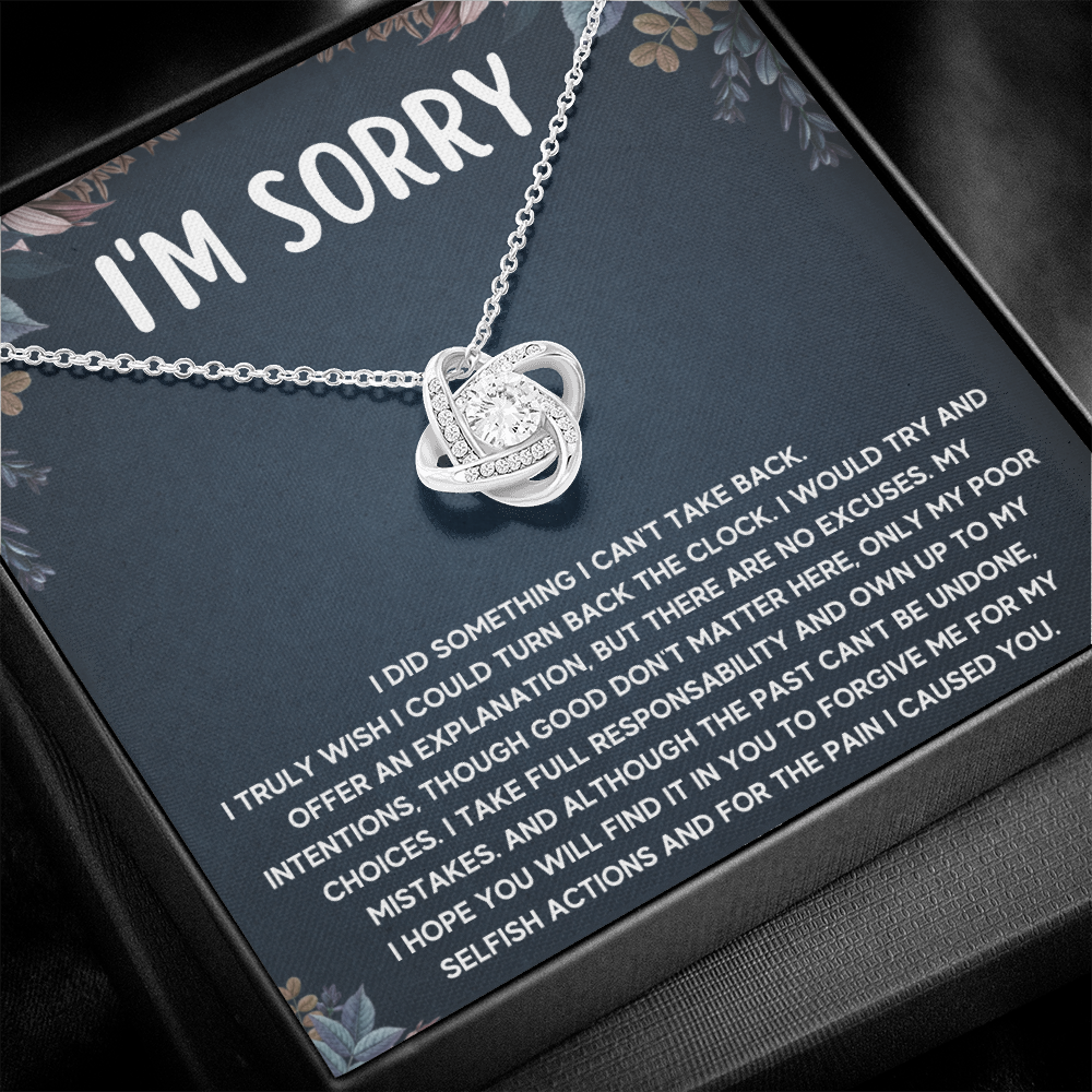 I'M SORRY POOR CHOICES LOVE KNOT NECKLACE GIFT SET