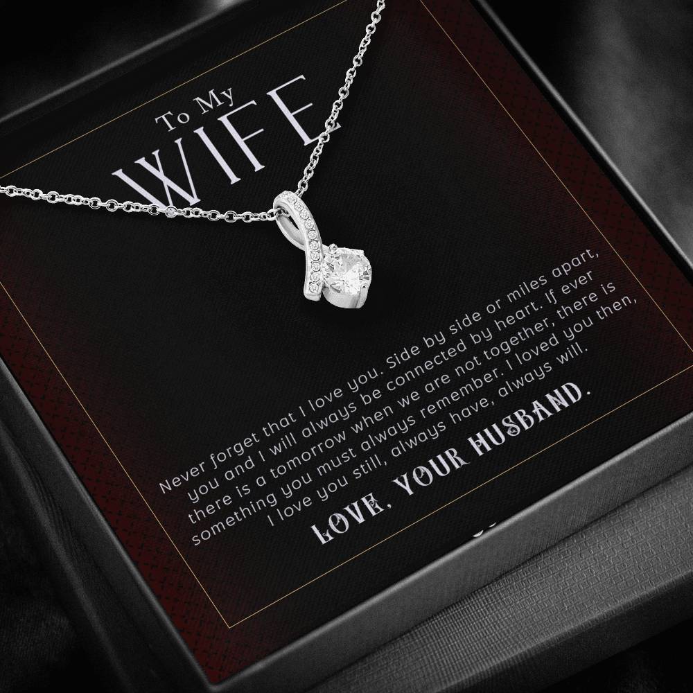 To My Wife - Always Connected By Heart - Alluring Beauty Necklace