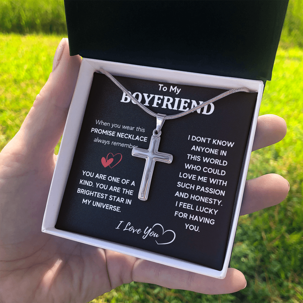 TO MY BOYFRIEND UNIVERSE CROSS NECKLACE GIFT SET