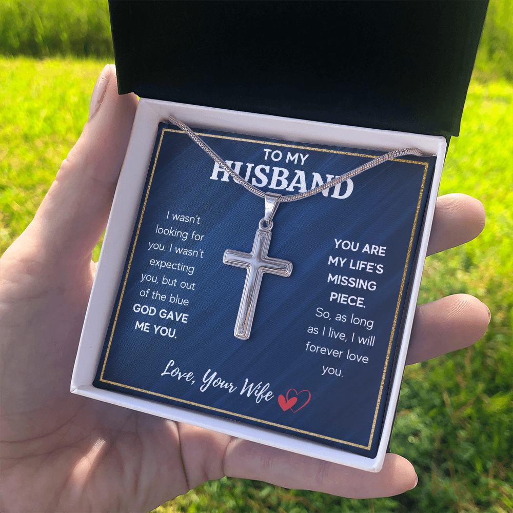 TO MY HUSBAND PIECE CROSS NECKLACE GIFT SET