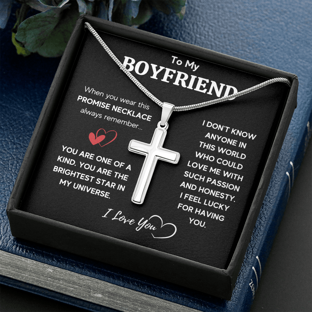 TO MY BOYFRIEND UNIVERSE CROSS NECKLACE GIFT SET