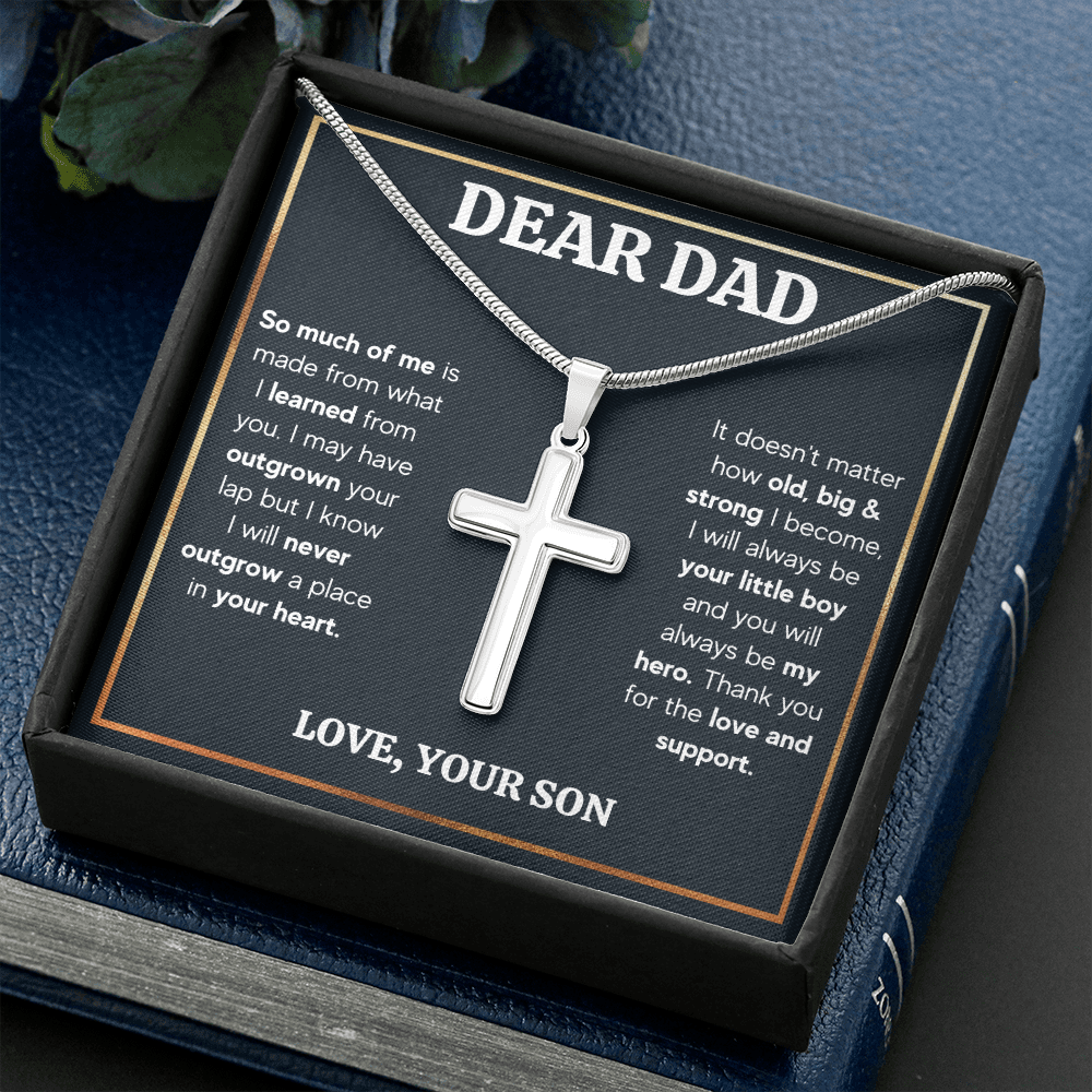 TO MY DAD OUTGROWN CROSS NECKLACE GIFT SET
