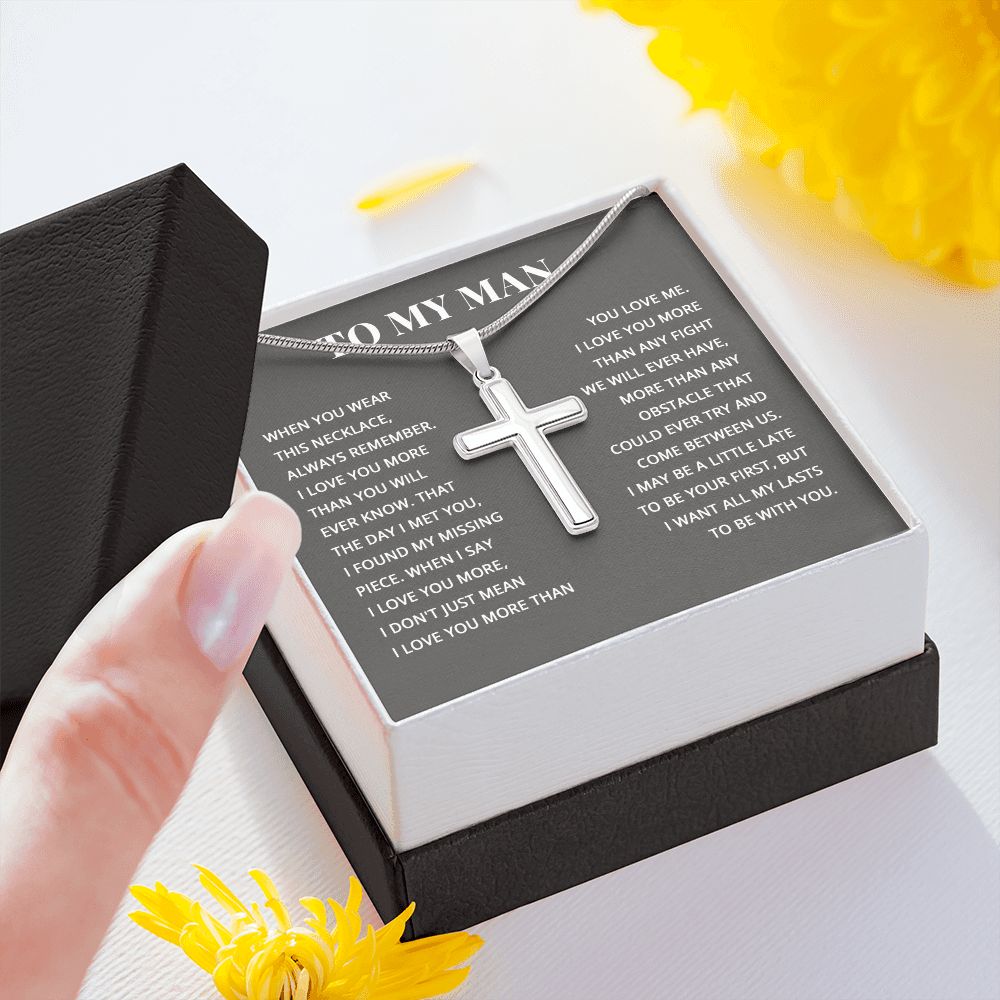 TO MY MAN ALL MY LASTS CROSS NECKLACE GIFT SET