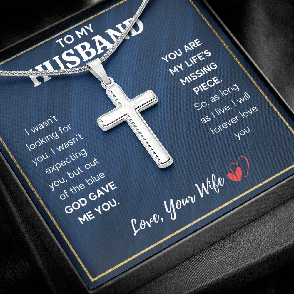 TO MY HUSBAND PIECE CROSS NECKLACE GIFT SET