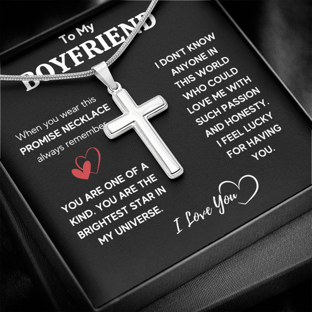 TO MY BOYFRIEND UNIVERSE CROSS NECKLACE GIFT SET