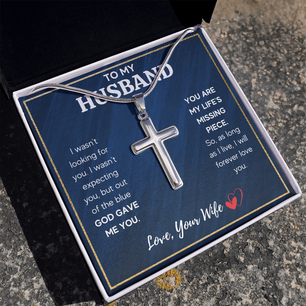 TO MY HUSBAND PIECE CROSS NECKLACE GIFT SET