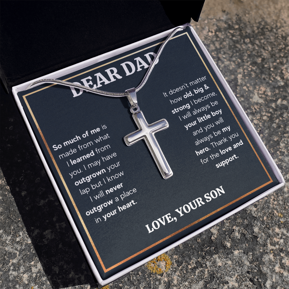 TO MY DAD OUTGROWN CROSS NECKLACE GIFT SET