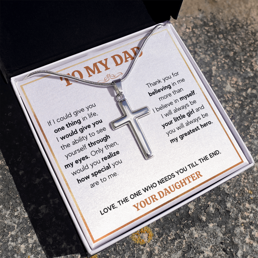 TO MY DAD TILL THE END CROSS NECKLACE GIFT SET