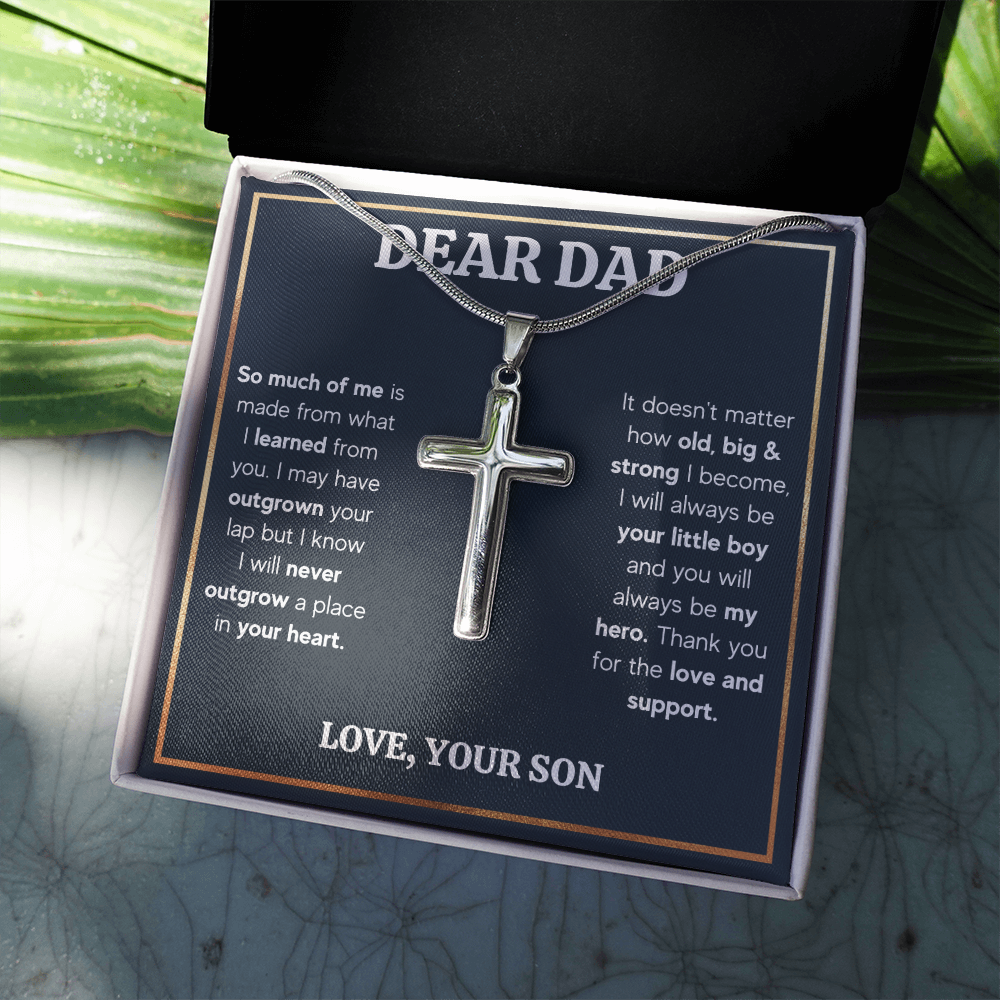 TO MY DAD OUTGROWN CROSS NECKLACE GIFT SET