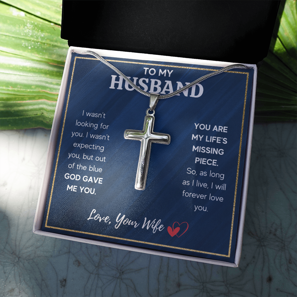 TO MY HUSBAND PIECE CROSS NECKLACE GIFT SET