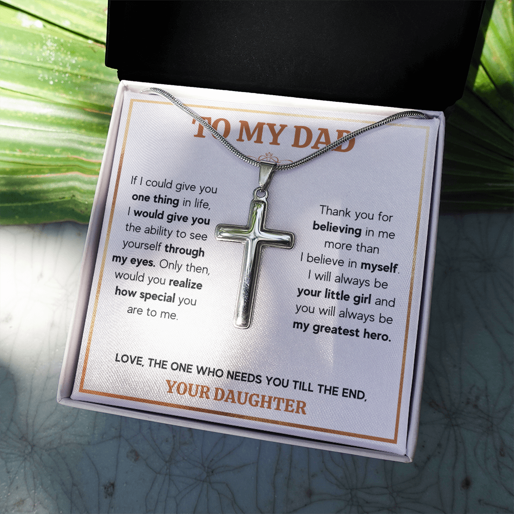 TO MY DAD TILL THE END CROSS NECKLACE GIFT SET