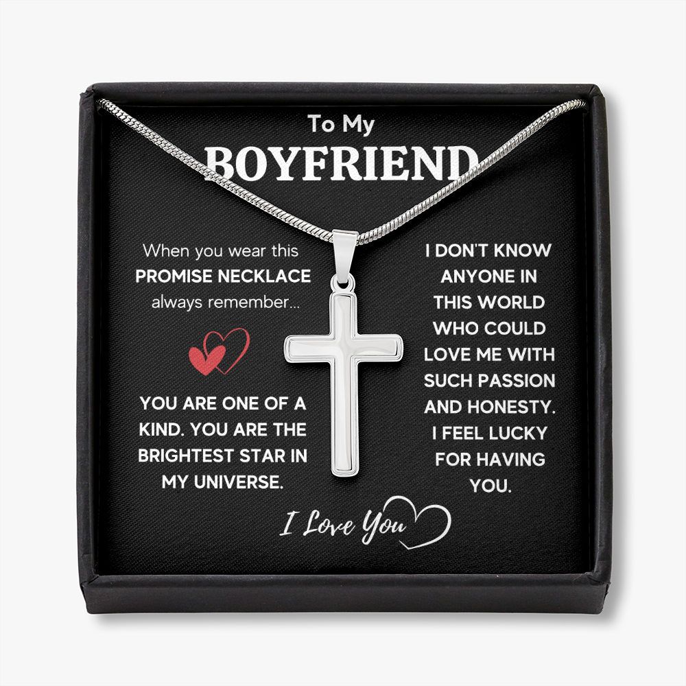 TO MY BOYFRIEND UNIVERSE CROSS NECKLACE GIFT SET