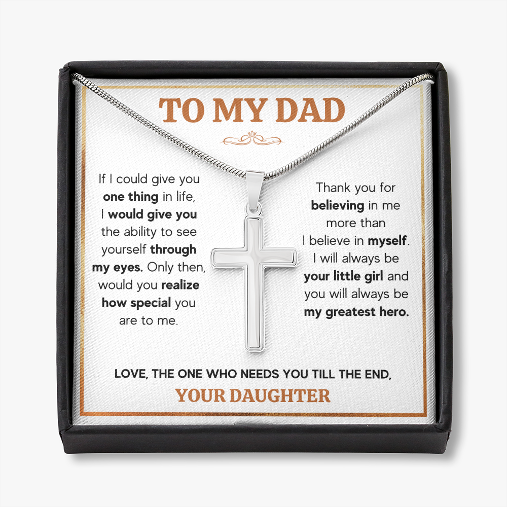 TO MY DAD TILL THE END CROSS NECKLACE GIFT SET