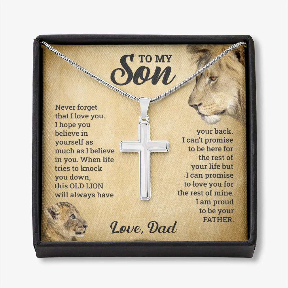 TO MY SON THIS OLD LION NECKLACE GIFT SET