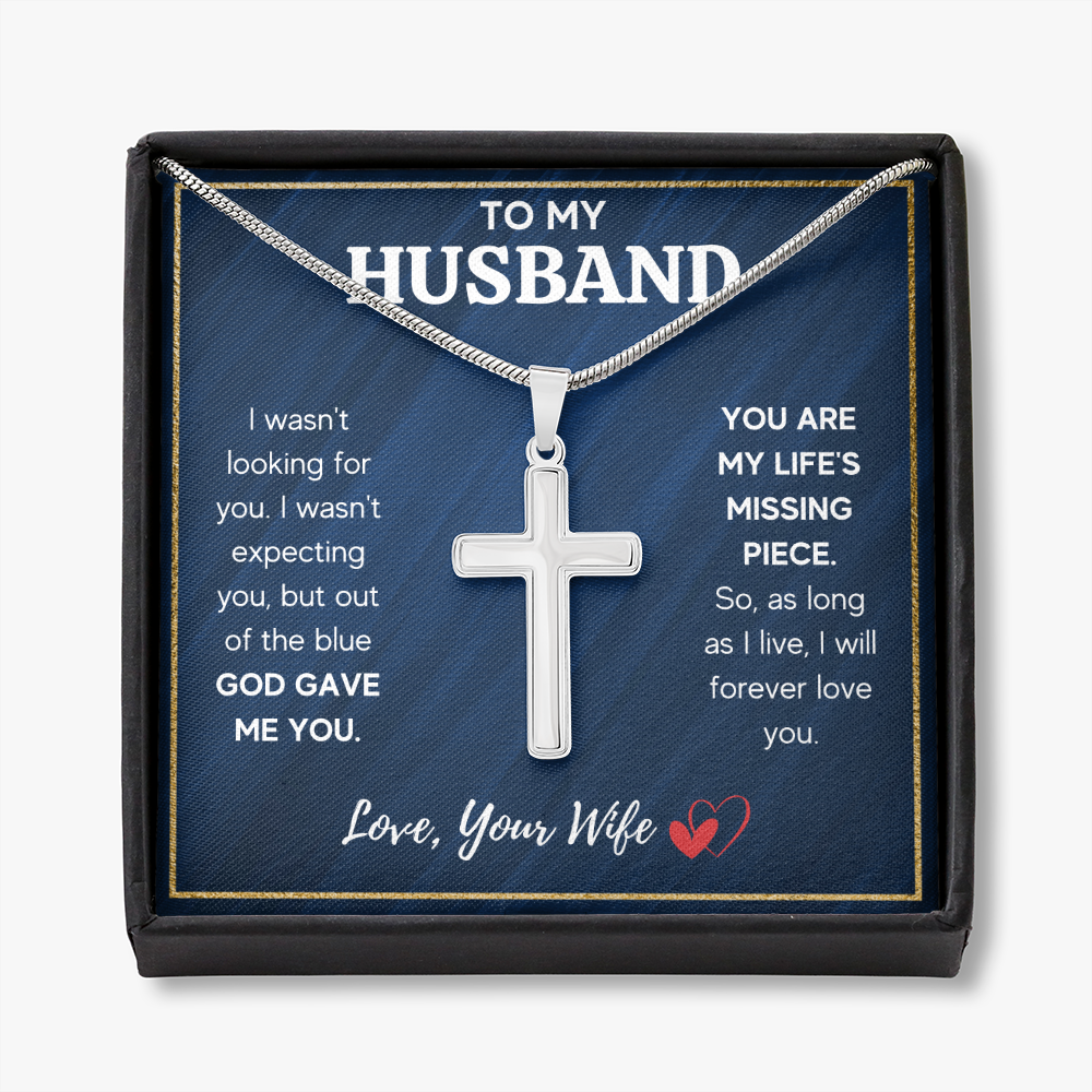 TO MY HUSBAND PIECE CROSS NECKLACE GIFT SET