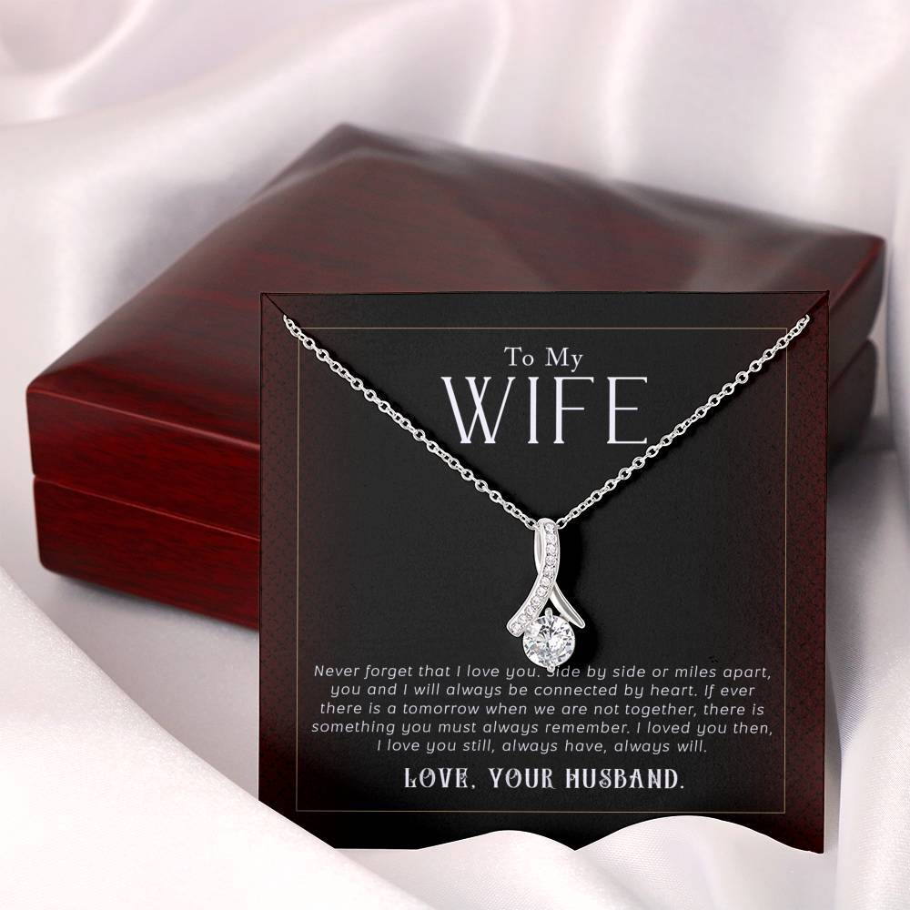 To My Wife - Always Connected By Heart - Alluring Beauty Necklace