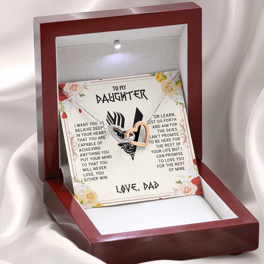 Daughter, You Are Capable, Interlocking Hearts Necklace