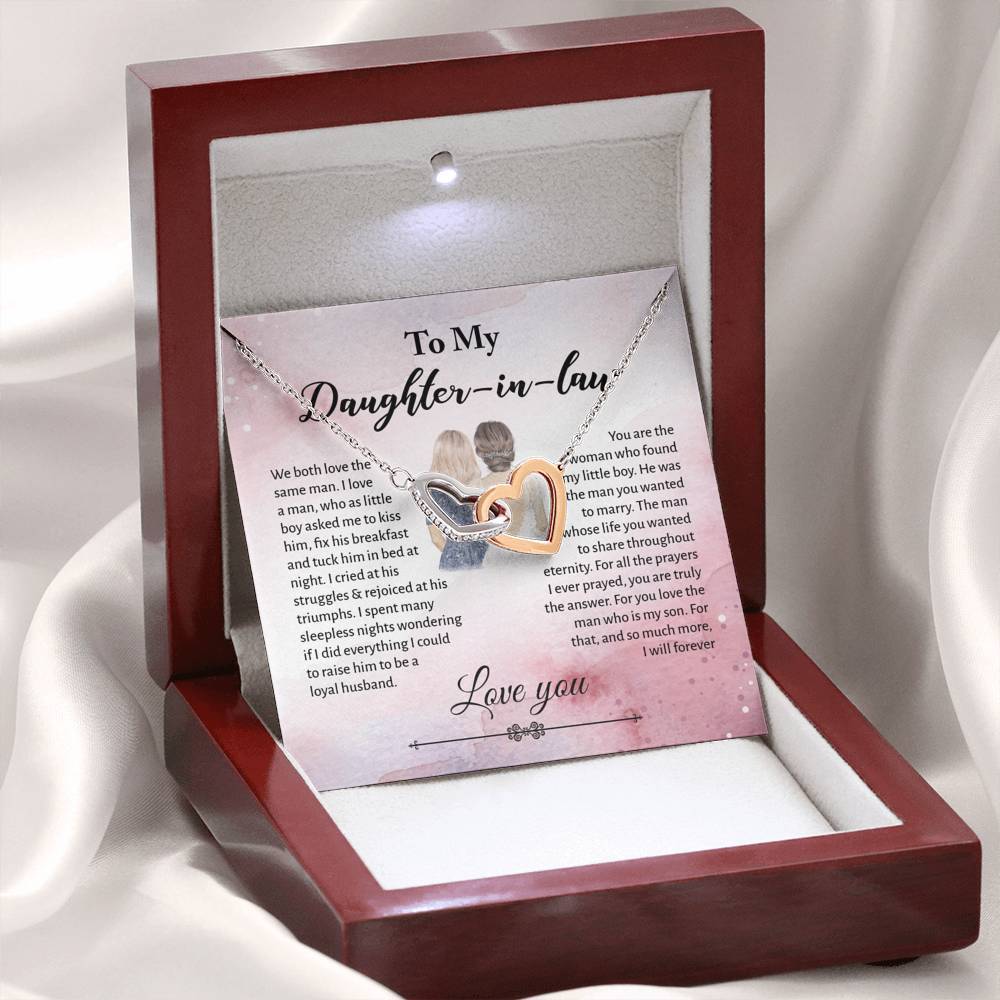 Daughter-in-Law, We Both Love the Same Man, Interlocking Hearts Necklace