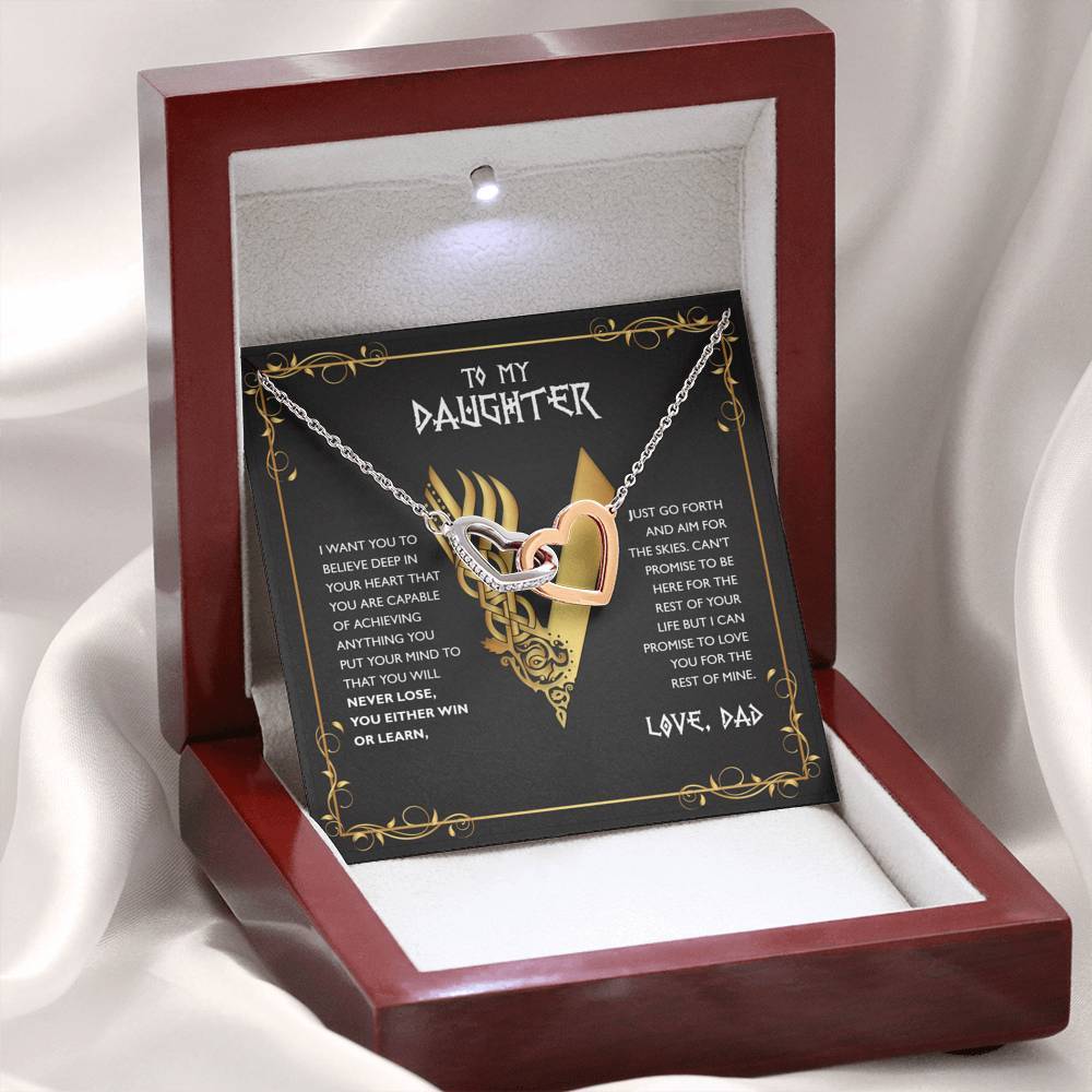 Daughter, You Are Capable, Interlocking Hearts Necklace