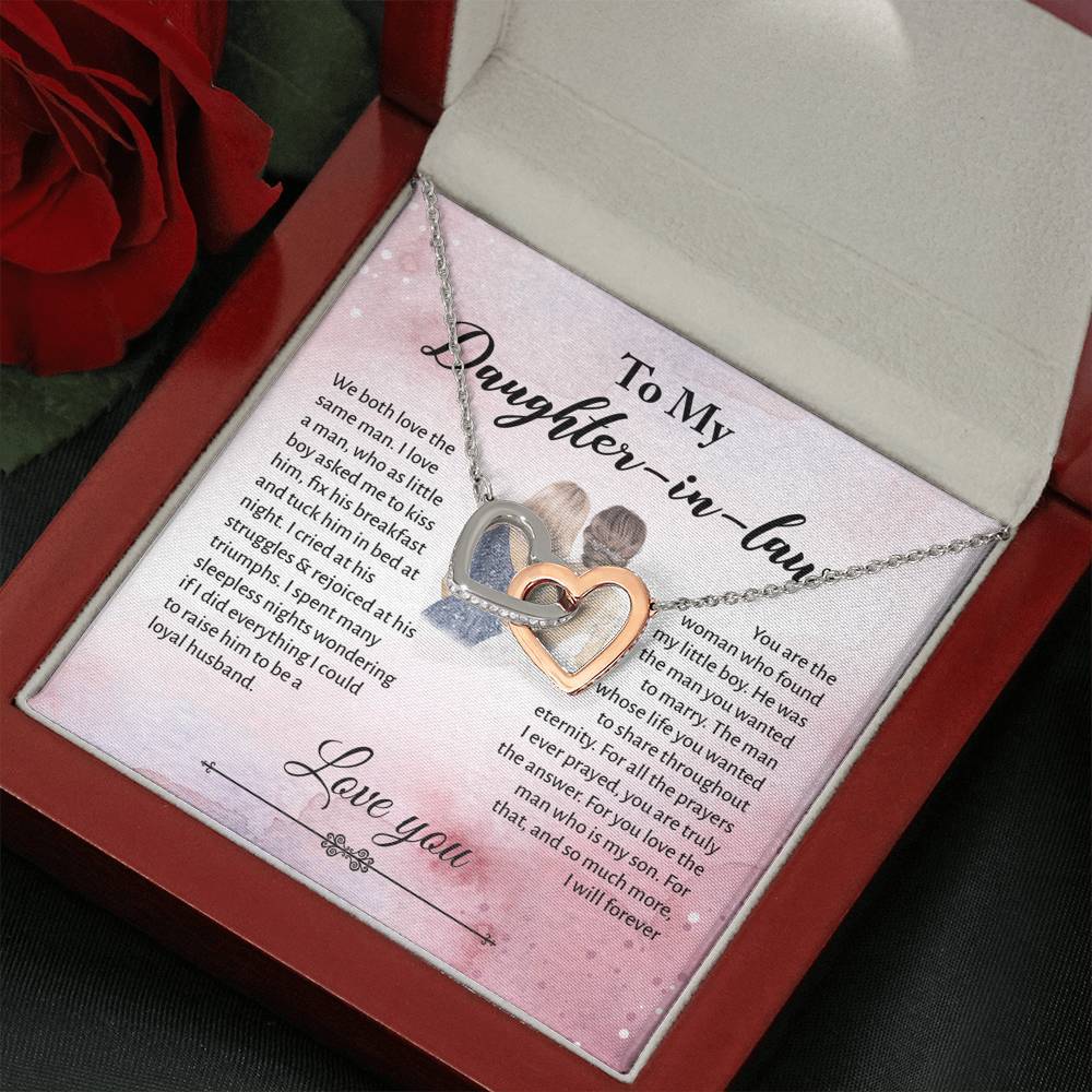 Daughter-in-Law, We Both Love the Same Man, Interlocking Hearts Necklace