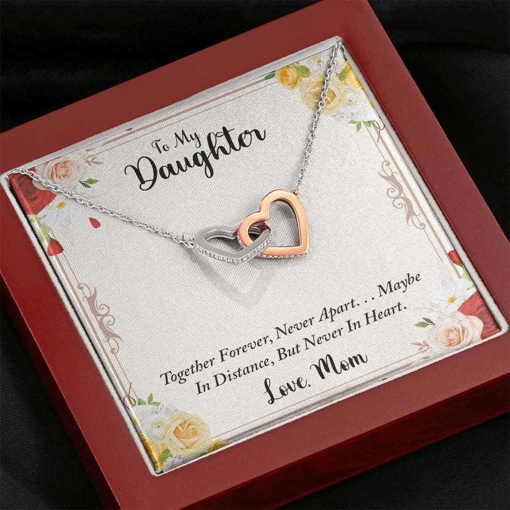 Daughter, Together Forever, Interlocking Hearts Necklace