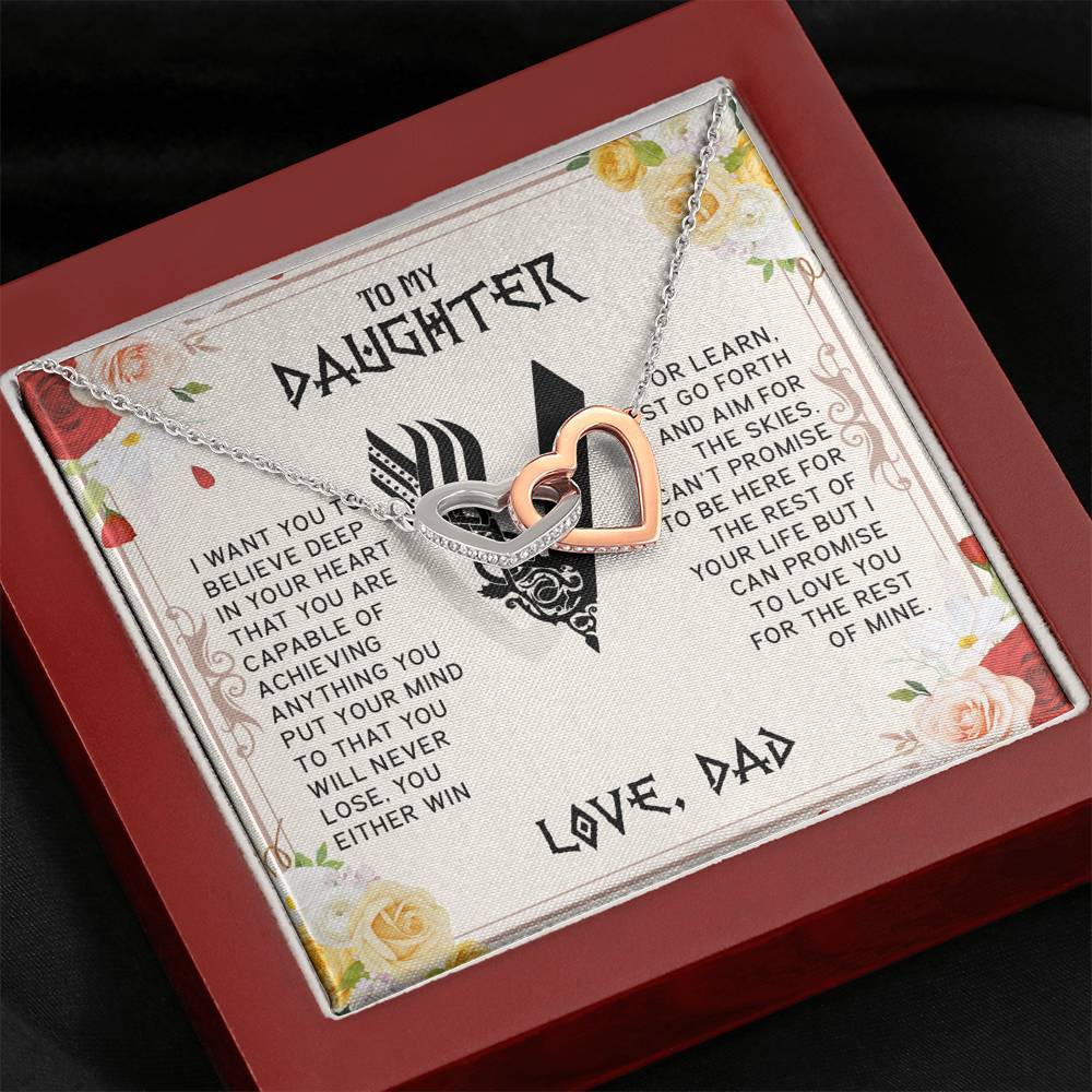 Daughter, You Are Capable, Interlocking Hearts Necklace