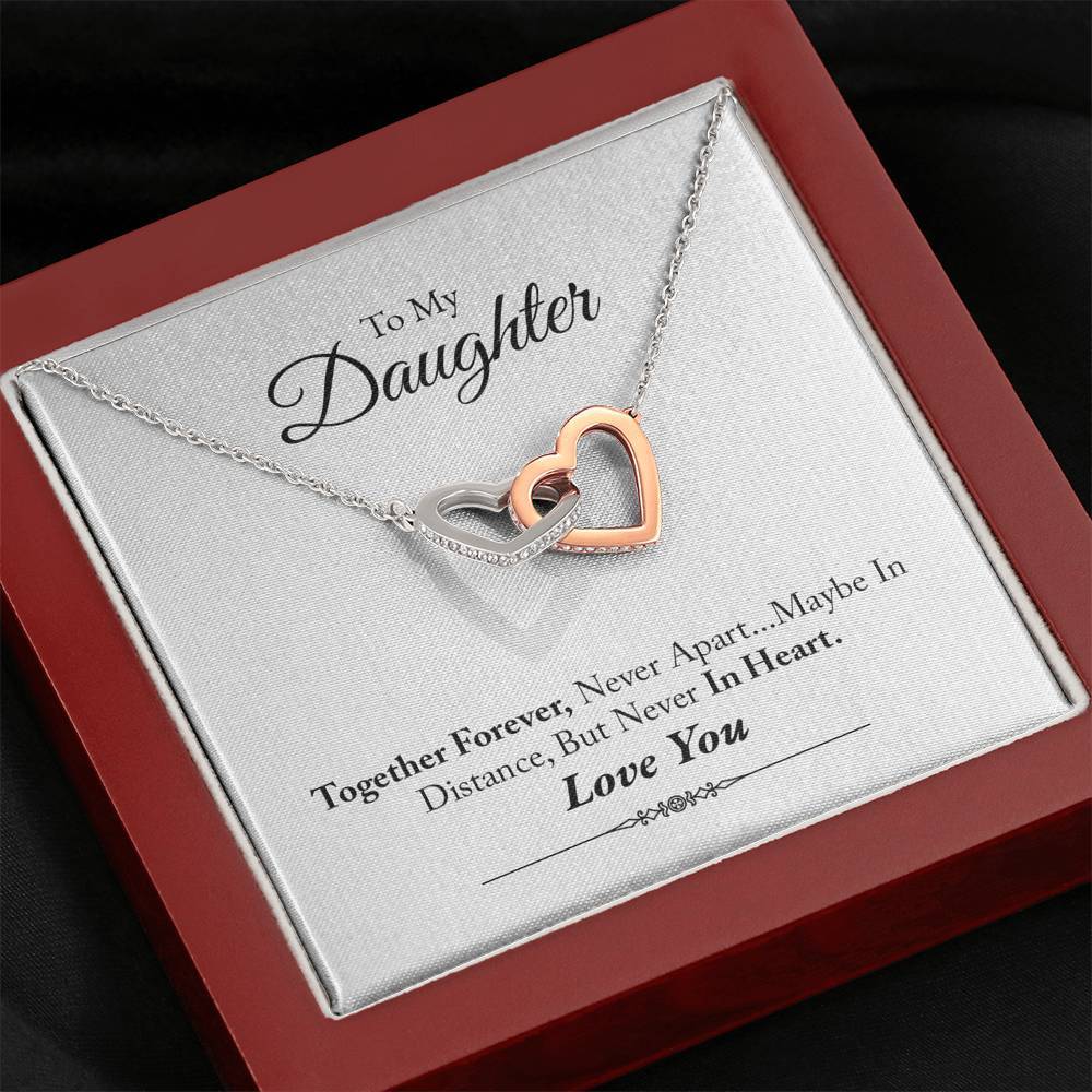 Daughter, Together Forever, Interlocking Hearts Necklace
