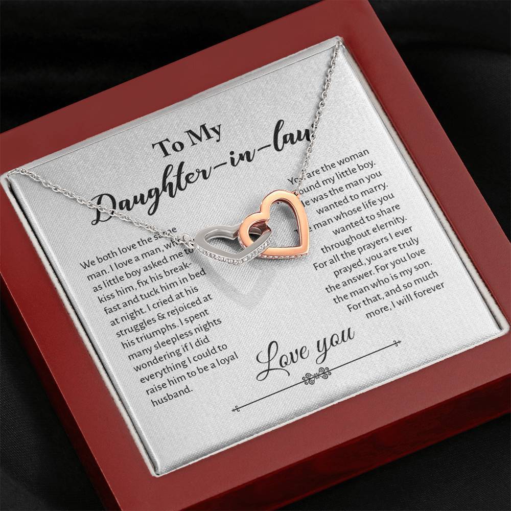 Daughter-in-Law, We Both Love the Same Man, Interlocking Hearts Necklace