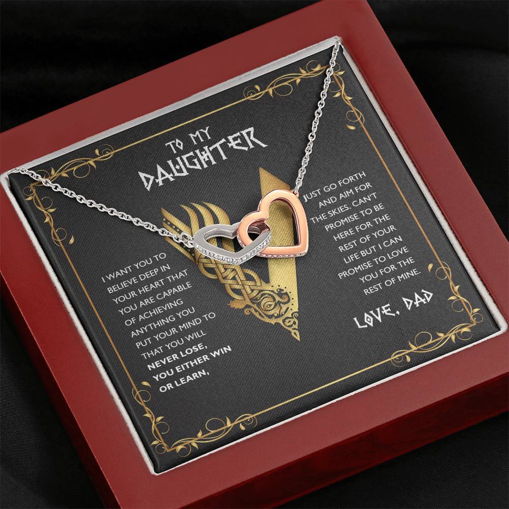 Daughter, You Are Capable, Interlocking Hearts Necklace