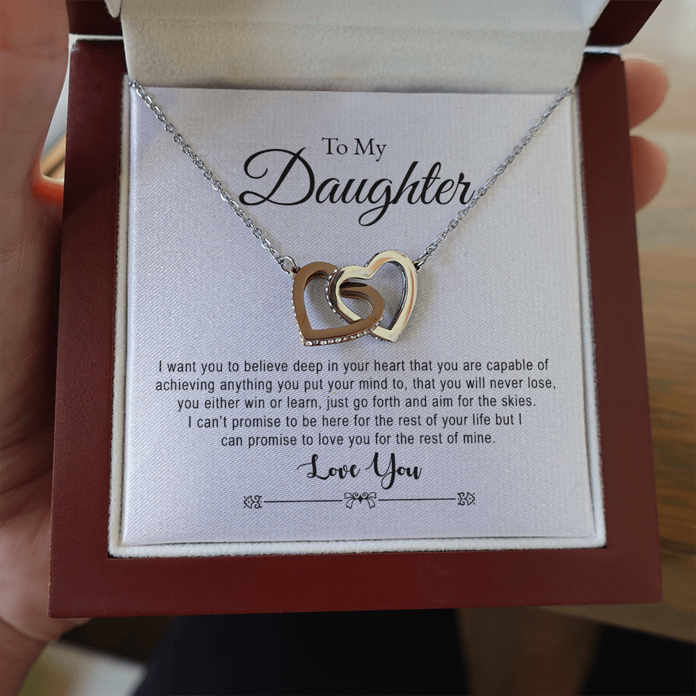 Daughter, You Are Capable, Interlocking Hearts Necklace