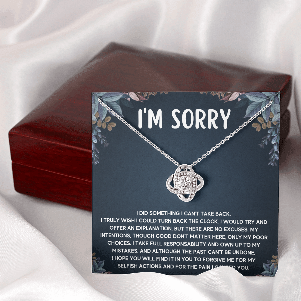 I'M SORRY POOR CHOICES LOVE KNOT NECKLACE GIFT SET