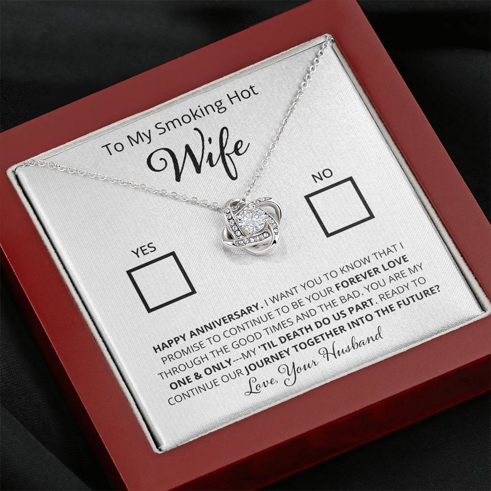 Wife, Yes or No. Journey Together? Love Knot Necklace
