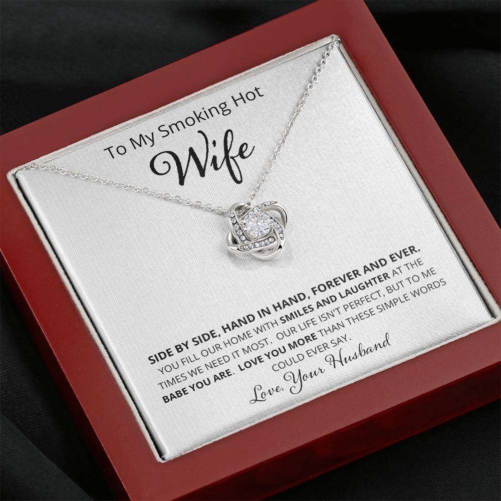 Wife, Side By Side, Love Knot Necklace