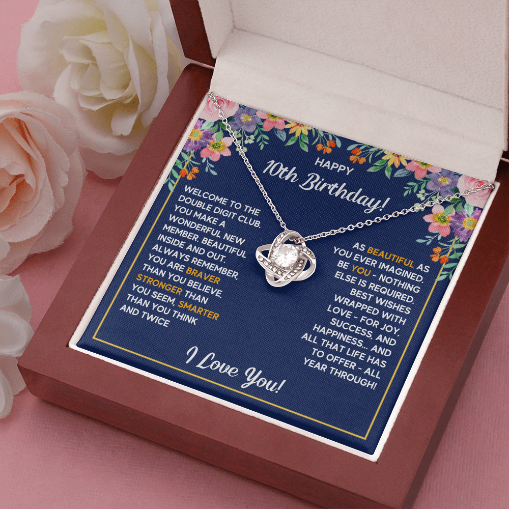 10TH BIRTHDAY LOVE KNOT NECKLACE GIFT SET