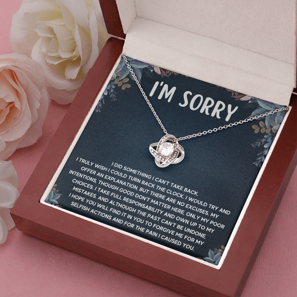 I'M SORRY POOR CHOICES LOVE KNOT NECKLACE GIFT SET