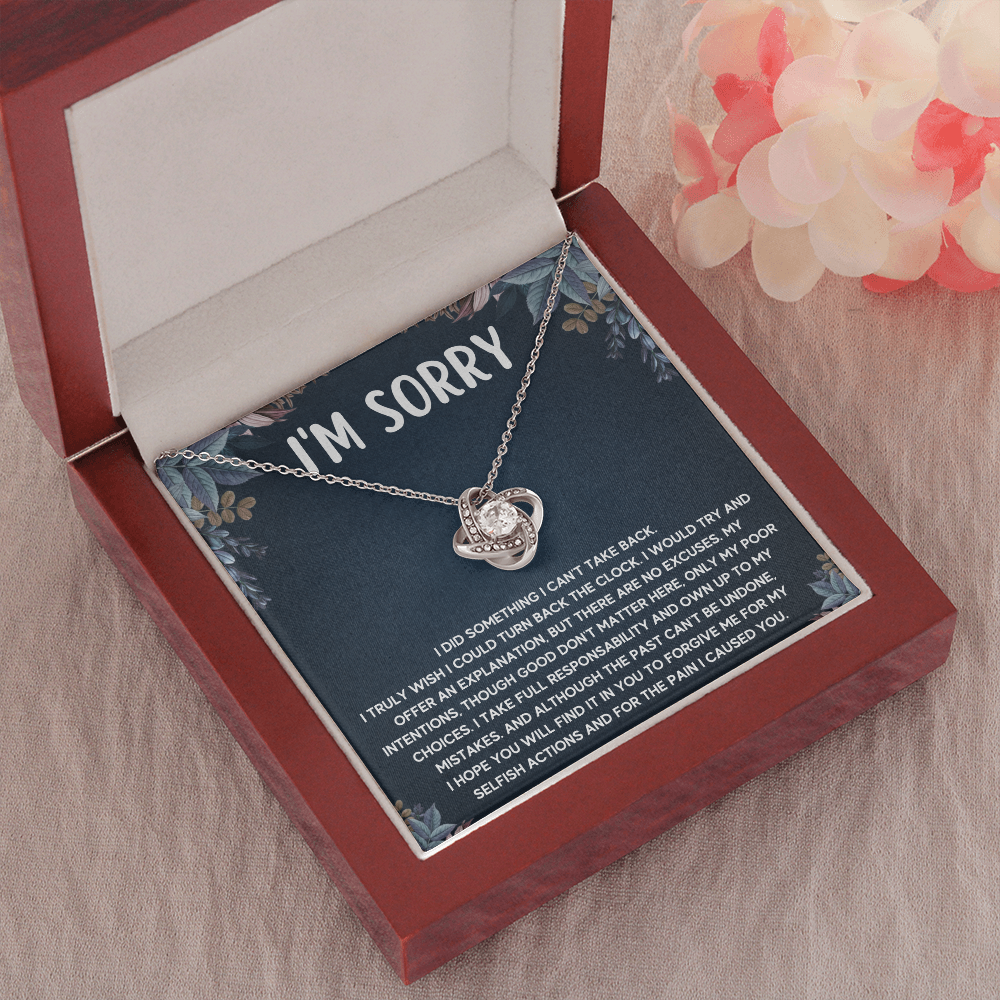 I'M SORRY POOR CHOICES LOVE KNOT NECKLACE GIFT SET