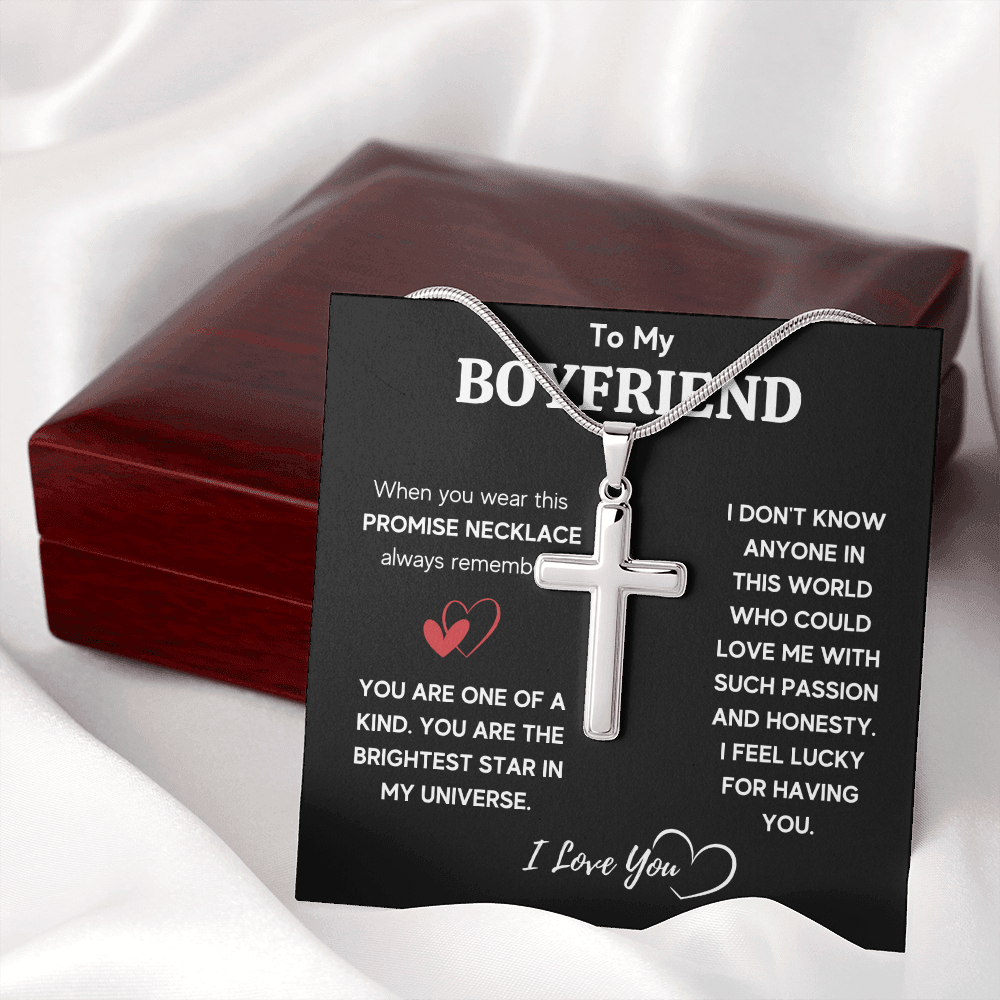 TO MY BOYFRIEND UNIVERSE CROSS NECKLACE GIFT SET