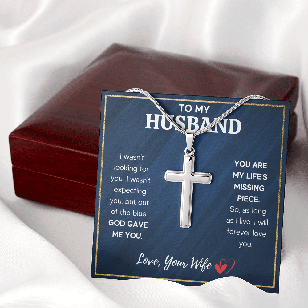 TO MY HUSBAND PIECE CROSS NECKLACE GIFT SET