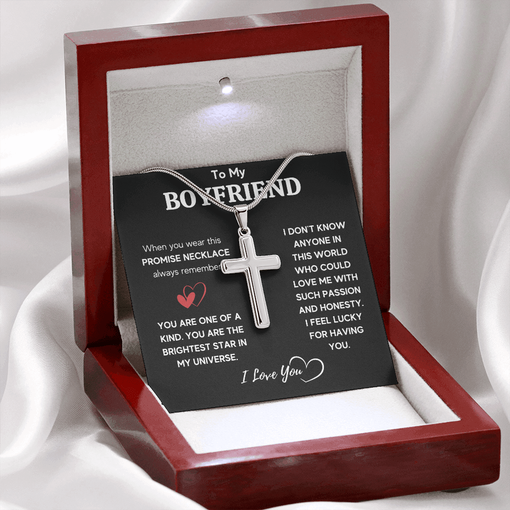TO MY BOYFRIEND UNIVERSE CROSS NECKLACE GIFT SET