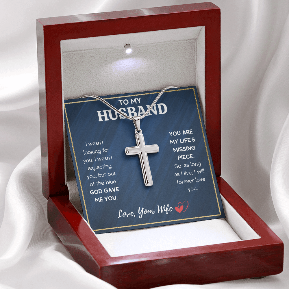 TO MY HUSBAND PIECE CROSS NECKLACE GIFT SET
