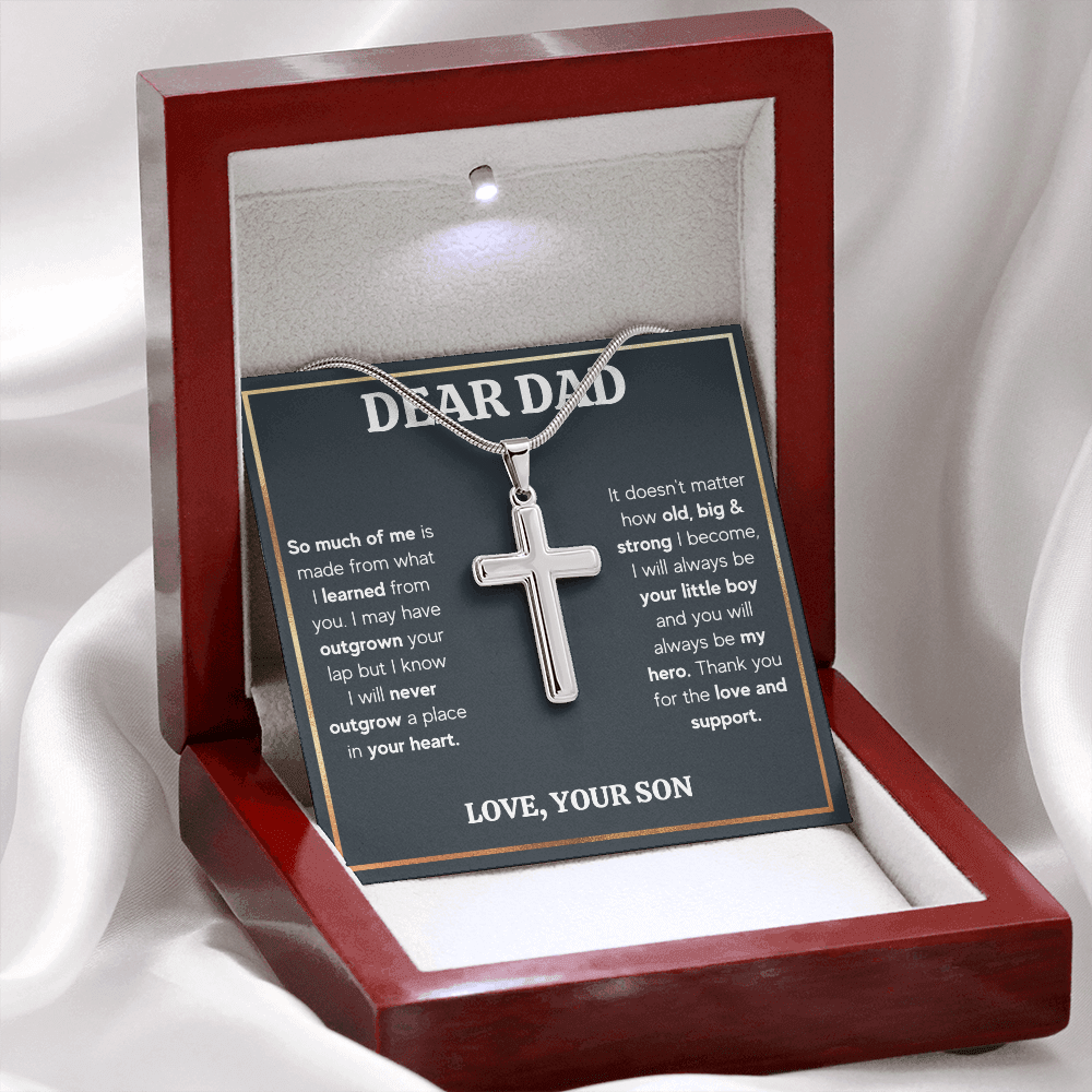 TO MY DAD OUTGROWN CROSS NECKLACE GIFT SET