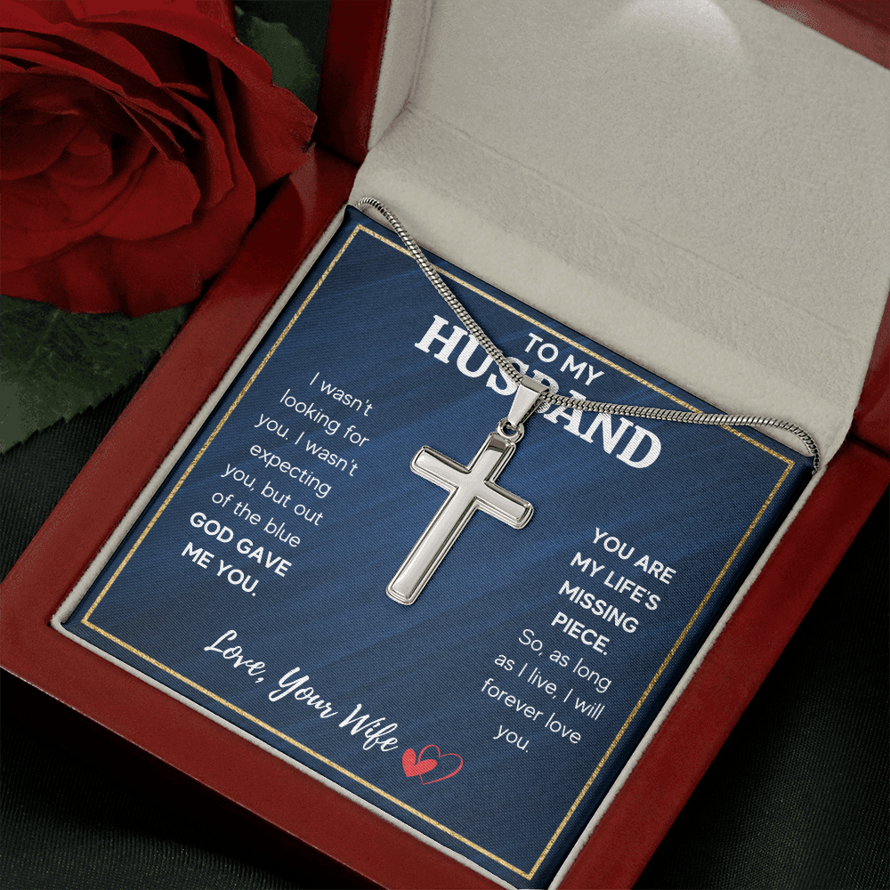 TO MY HUSBAND PIECE CROSS NECKLACE GIFT SET