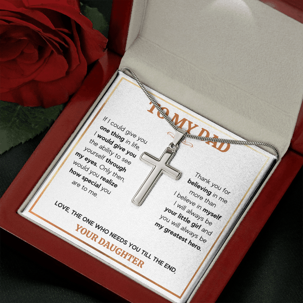 TO MY DAD TILL THE END CROSS NECKLACE GIFT SET