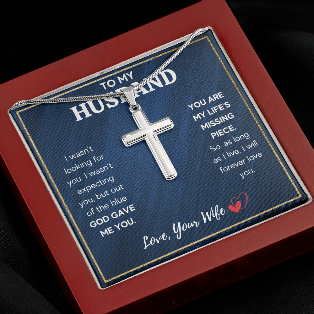 TO MY HUSBAND PIECE CROSS NECKLACE GIFT SET