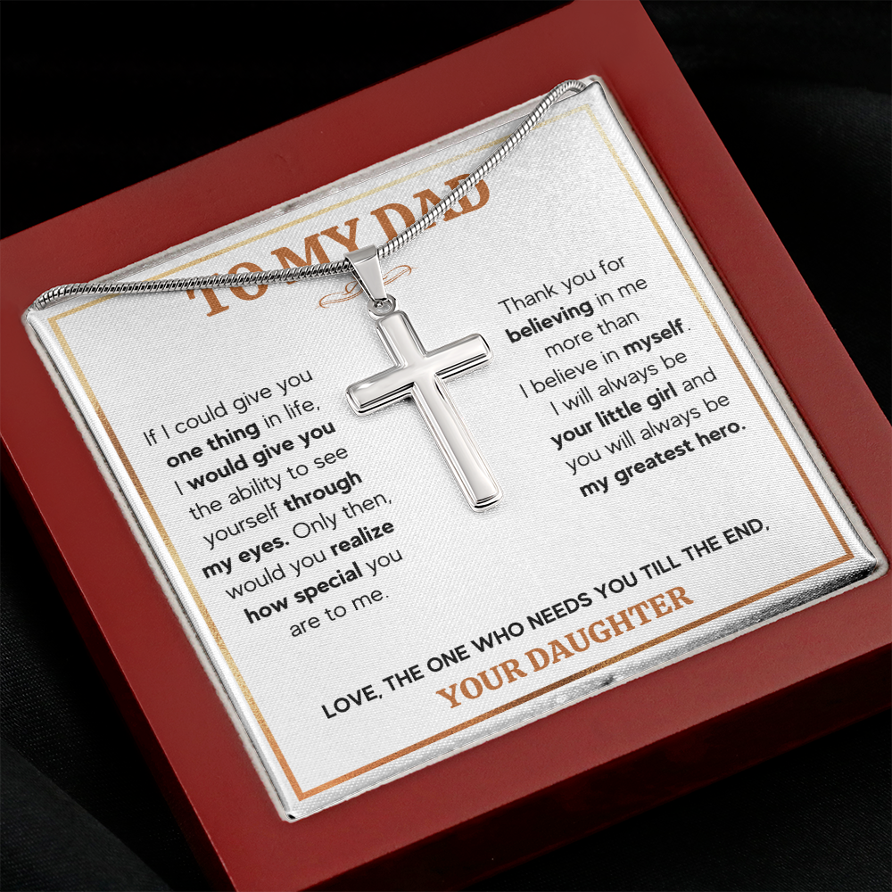 TO MY DAD TILL THE END CROSS NECKLACE GIFT SET
