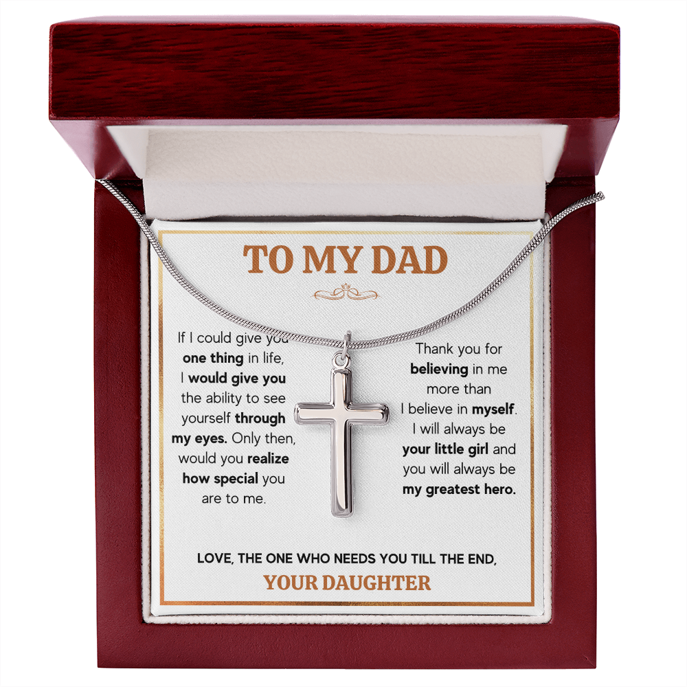 TO MY DAD TILL THE END CROSS NECKLACE GIFT SET