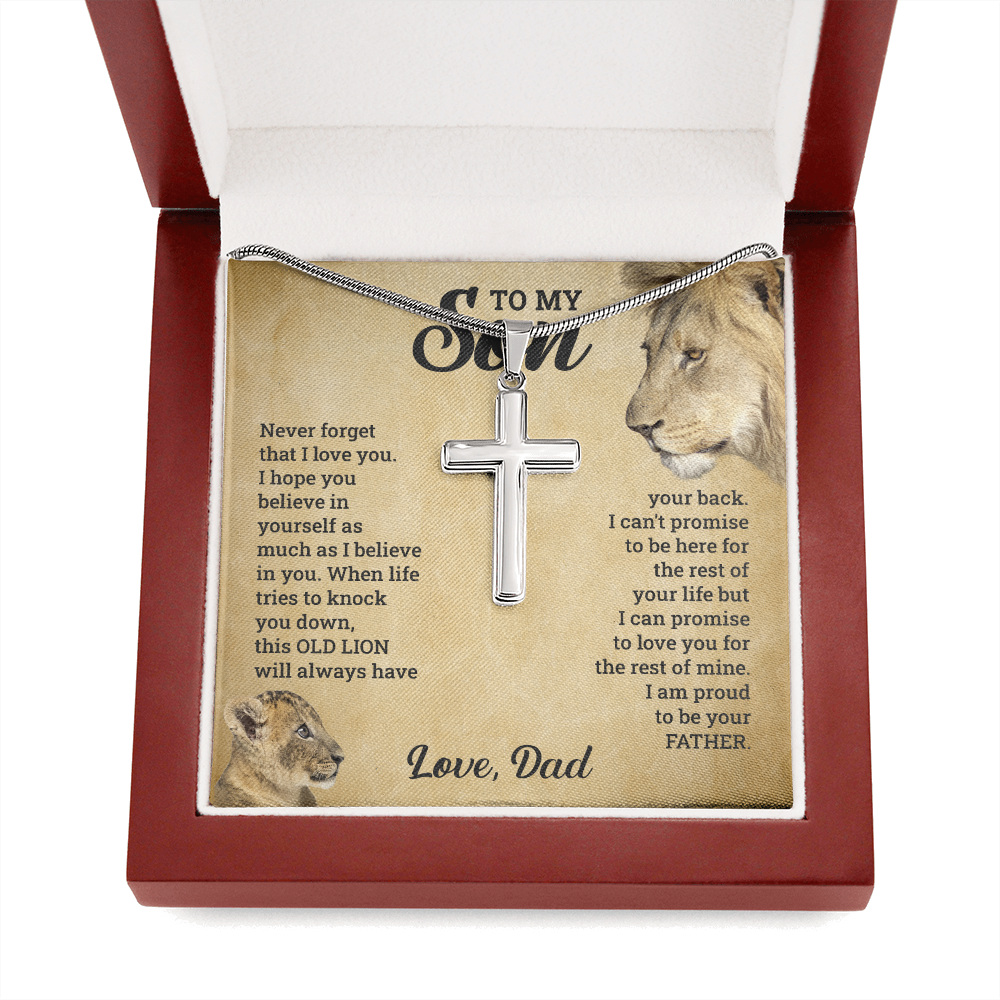 TO MY SON THIS OLD LION NECKLACE GIFT SET