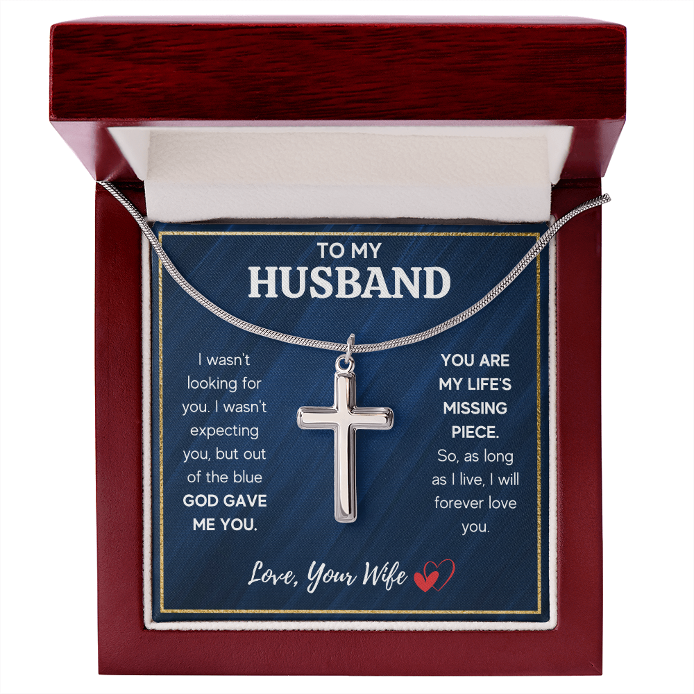TO MY HUSBAND PIECE CROSS NECKLACE GIFT SET
