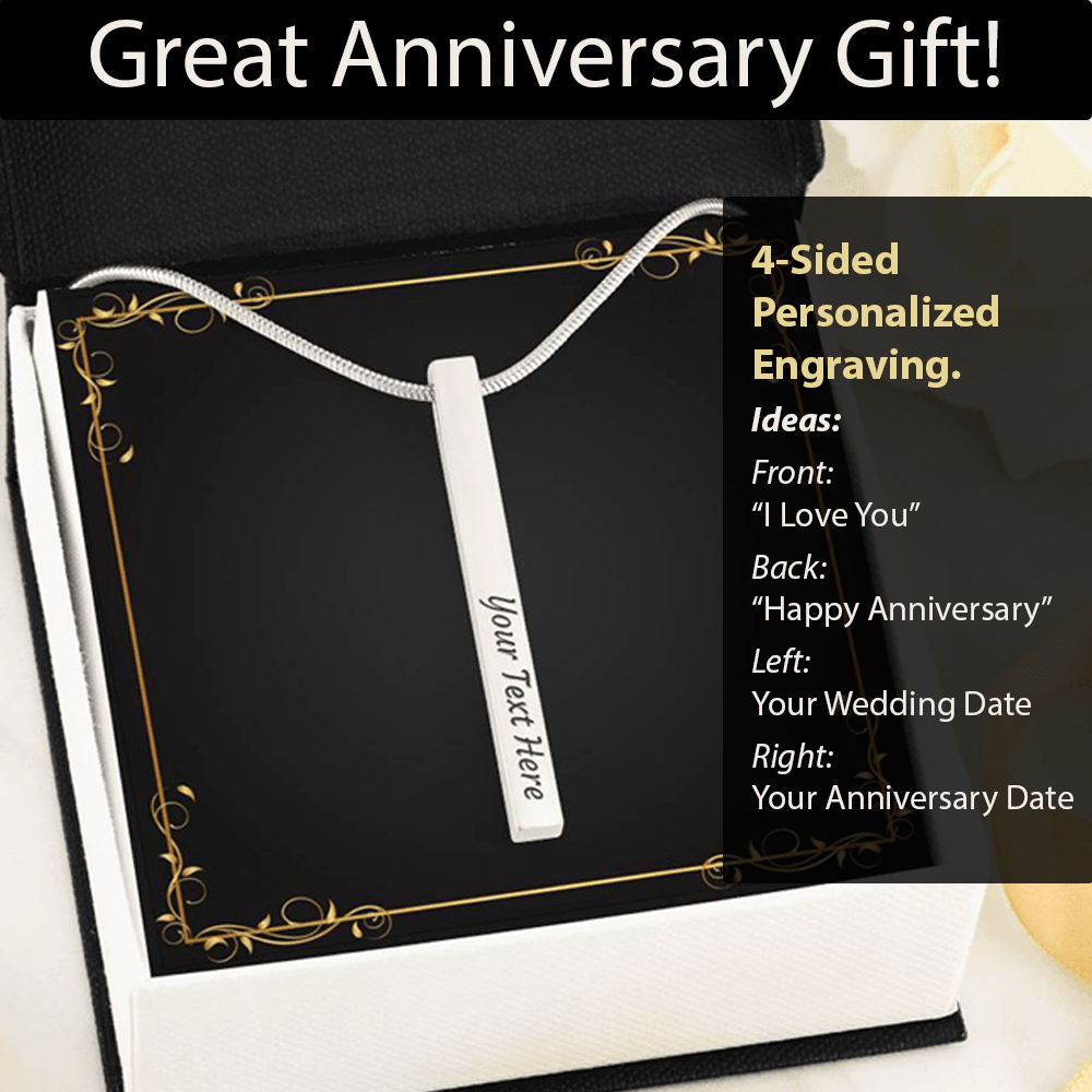To Wife, Engraved Elegant Stick Necklace