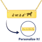 Personalized Mama Cat + 4 Kittens - Necklace